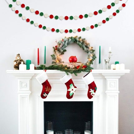 60 Balls Christmas Felt Ball Garlands - Christmas Decorations - Christmas Pom Pom Garlands for Christmas Tree- Xmas Holiday Indoor Outdoor Home Office Hanging Decor - Xmas Decorations- 25mm