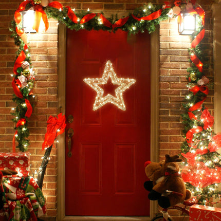 Christmas Acrylic Star Lights with Twinkle Lights, 320 LED Warm White Fairy Lights，Christmas Star Lights 15 Inches/Timer for Christmas Party Indoor Outdoor Holiday Decoration