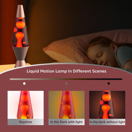 Purple Night Light for Kids and Adult 14.5 Inch Large Yellow Liquid Motion Lamps Giant Relaxing Night Light for Bedroom, Living Room, Kids Room, Hallway, Table Lamp for Christmas, Birthday, Party