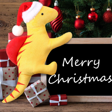 Capoda Christmas Tree Topper 12.6 inch Dinosaur Ornament Funny Xmas Decorations Curtain Tie for Tree Wine Bottle Home Adults