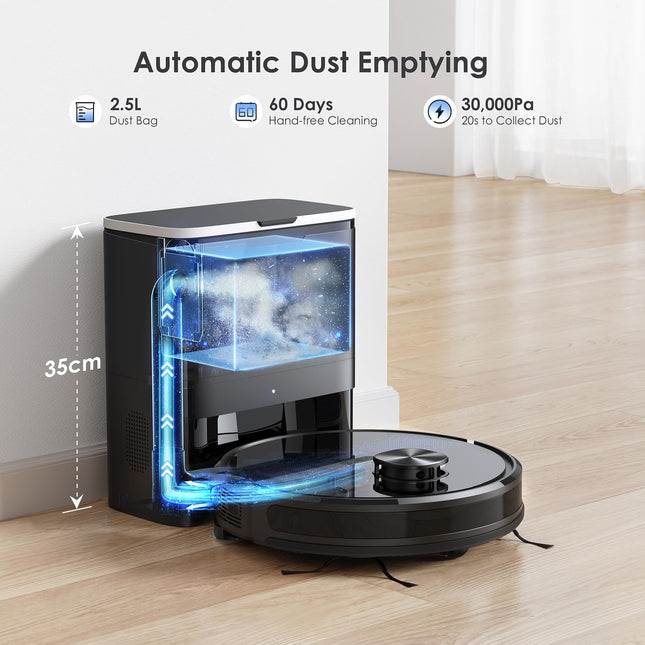 Lubluelu Robot Vacuum Self Emptying,Hands Up To 60 Days,4000Pa Robot Vacuum And Mop Combo,Lidar Navigation,Wifiappalexa,Selfcharging,3 In 1 Robotic Vacuum For Pet Hair Hard,Floor,Carpet