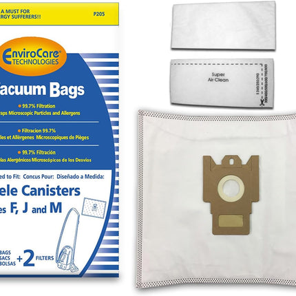 Envirocare Allergen Vacuum Cleaner Dust Bags Made To Fit Miele Canisters Style F J M 5 Pack With 2 Filters