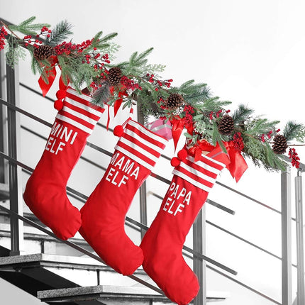 Artificial Christmas Pine Garland with Spruce Cypress Pinecones Red Berry Garland Winter Greenery Garland for Holiday Season Mantel Fireplace Table Runner Centerpiece Decoration 6.6 feet