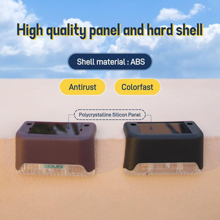 Solar Deck Lights Black 4 Pack Outdoor Waterproof Led Patio Fence Step Stairs Decorate Illumination Garden Dackyard Landscape