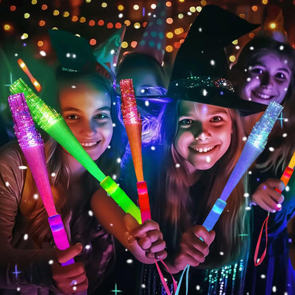36 Glow Fiber Optic Wands Sticks LED Light up Wands Bulk,Glow in the dark Party Supplies Favor Flashing Sticks Included Batteries for Birthday Holiday Party Wedding Halloween Christmas