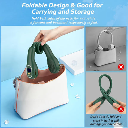 Neck Fan Portable, Rechargeable Wearable Fan, Personal Fans For Your Neck, Adjustable Air Direction Width, Flexible Cooling Fan