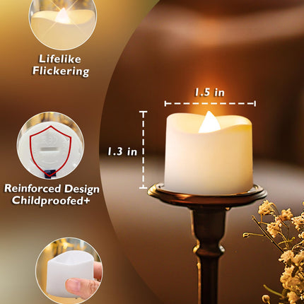 Homemory 12-Pack Flameless LED Tea Lights Candles Battery Operated, 200+Hour Fake Electric Candles TeaLights for Votive, Aniversary, Wedding Centerpiece Table Decor, Funeral, Halloween, Christmas