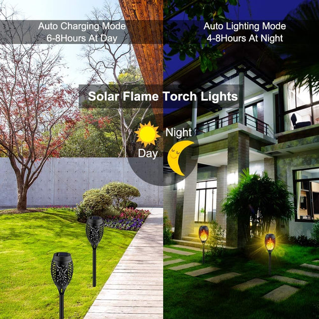 Kurifier Solar Lights Outdoor, 8Pack Solar Torch Lights Outdoor Flickering Flame, Waterproof Solar Garden Lights, Outdoor Solar Lights for Yard, Tiki Torches for Outside Decorations Patio Lawn Pathway
