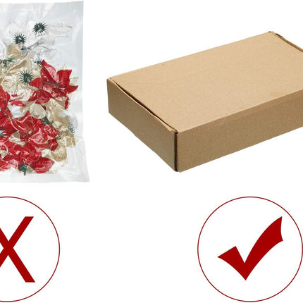 WILLBOND 45 Pieces Christmas Poinsettia Decorations Glitter Poinsettia Flowers Christmas Tree Flowers Red Gold White Silver for Xmas Tree Ornaments, 5 Inch