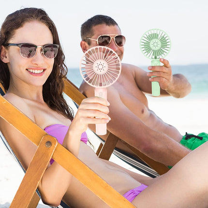 Handheld Pocket Fan, Mini Portable Fan 2600Mah Battery Operated Speed Adjustable Usb Rechargeable Fan, Usb Desk Fan With Base
