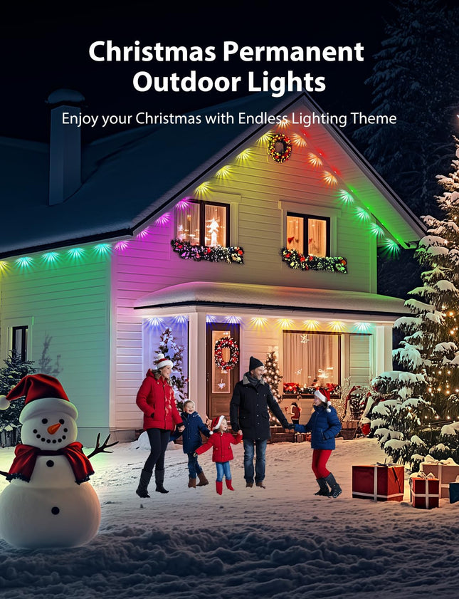 Permanent Outdoor Lights, Smart RGB Northern Lights Outdoor Lights, 400ft with 288 LED Eaves Lights IP67 Waterproof for Christmas, Year, Party, Halloween, Smart APP & Voice Control