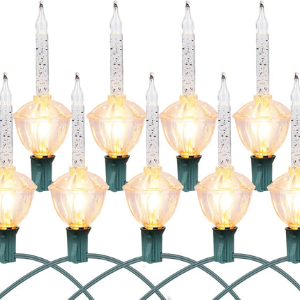 Bubble String Lights, 2 Pcak 9 Counts Traditional Clear Bubble Bulbs with Silver Glitter, Christmas Bubble Lights for Tree Holiday Christmas Celebrations Lighting, Green Wire