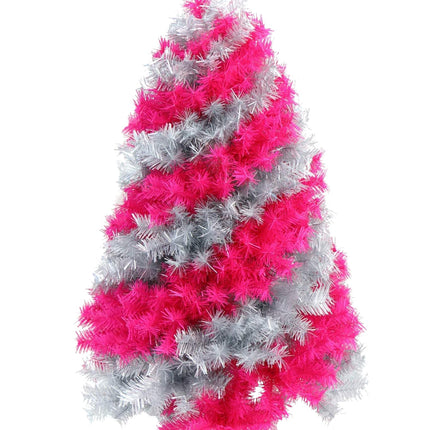Tree Buddees Pink and Silver Swirl Colored Artificial Christmas Tree - 4 Foot