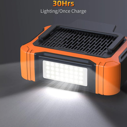 Koonie 10000Mah Waist Clip Fan With Solar Panel, 30H Working Time, Personal Led Light, Battery Powered Belt Fan, Strong Airflow