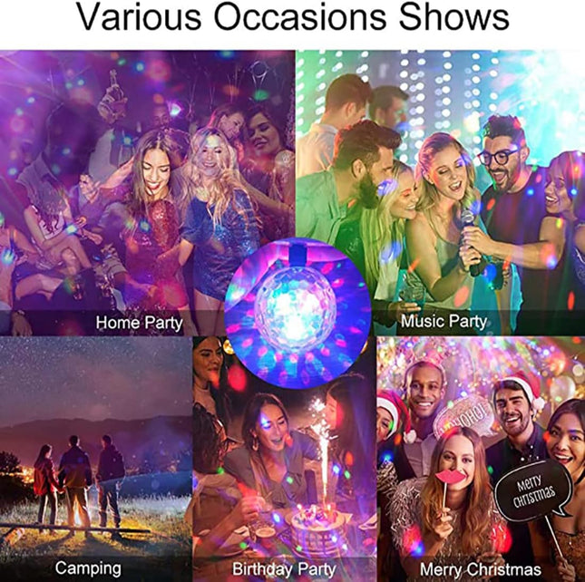 2Pcs Colorful Rotating Magic Ball Light Colorful Disco Rotating Magic Ball Light Bulb with Sockets,Magic Ball RGB LED Stage Light for Home Room Dance Parties
