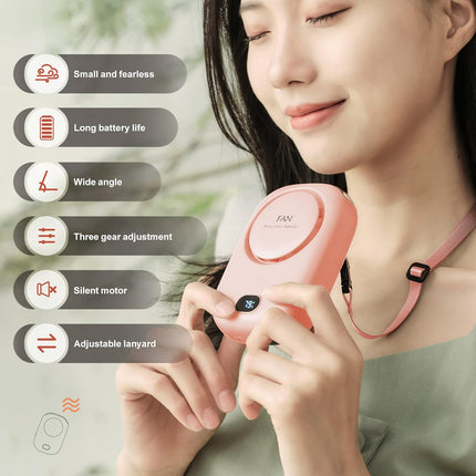2 Pack Portable Neck Fan, Hanging Neck Fan Hands Free With Adjustable Lanyard And Bracket, Usb Rechargeable Bladeless Mini Fans