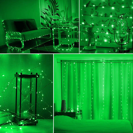 RUICHEN Silver Wire 33 Ft 100 LED USB Fairy String Lights with On/Off Switch (Green)