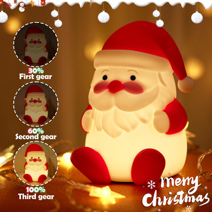 Rechargeable LED Christmas Night Light - 3 Level Dimmable Touch Lamp for Nursery and Kids Room Decor - Perfect Sleep Aid and