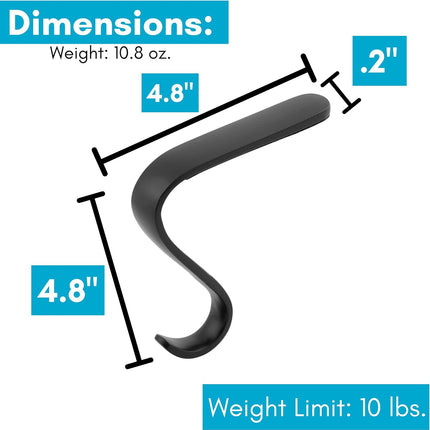BIRDROCK HOME 4 Pack Christmas Stocking Mantel Hooks - Heavy-Duty Metal Hangers for Fireplace, Brick, and Mantel - Ideal for Holiday Stockings, Garlands, and Decor - Sturdy and Versatile - Black