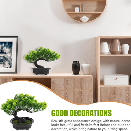 Artificial Bonsai Tree Artificial Flower Pine Tree Plant Christmas Party Decoration Bonsai Home Décor Fake Plants for Wall Farmhouse Room Décor 12.59x9.44 Green Fake Bonsai Fake Tree