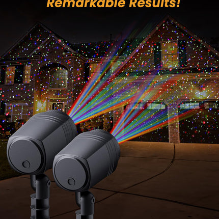 Christmas Laser Lights Outdoor, RGB (Red, Green, Blue) Christmas Light Projector, Brighter Projection Lights for Christmas, Holidays, and Parties (Red and Green and Blue)