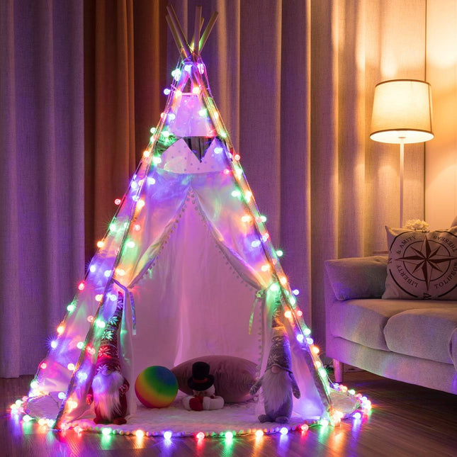 100 LED 49 FT Globe Ball String Lights Crystal Bubble Ball Fairy String Lights Plug in with Remote 8 Modes Extendable for Indoor Outdoor Wedding Christmas Tree Garden Decor (Multicolor)