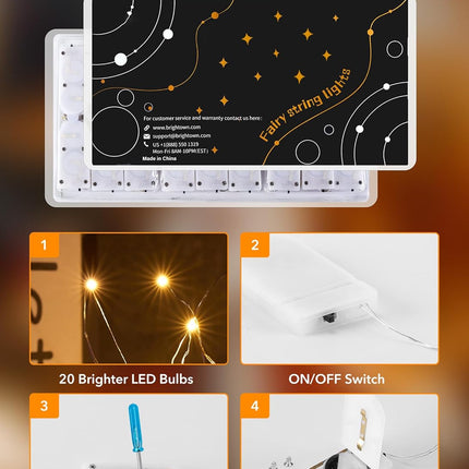 12 Pack Fairy Lights Battery Operated -7ft 20 LED Silver Wire String Lights Waterproof Mini Firefly Lights for Bedroom, Wedding, Mason Jars, DIY, Crafts, Christmas Garlands, Party Decor
