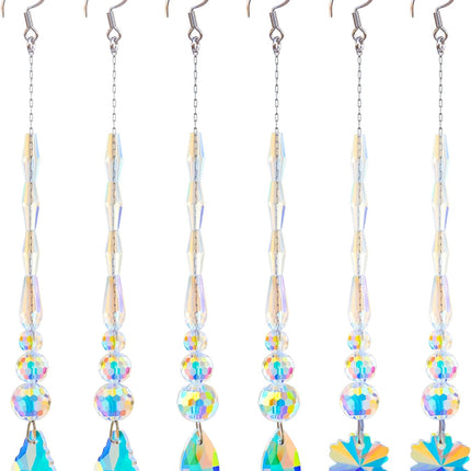 Chandelier Crystal Ornaments Hanging Crystal Pendant Beads Garland for Christmas,Wedding,Home Decoration -6Pcs
