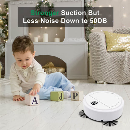 Robot Vacuum Cleaner d 2In1 Superthin Quiet Robotic Vacuum Mop Combo, 1500Pa Suction, Good Pet Hair, Hard Floor, Low Pile Carpet, Up 90Min Runtime,Ideal Multiple Room, White