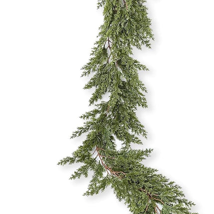6Ft Christmas Pine Garland, Christmas Greenery Garland Realistic Cedar Artificial Cypress Garland for Holiday Mantel Fireplace Table Centerpiece Decor