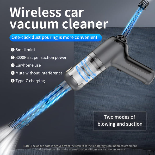 Uniqus Car Vacuum Cleaner, Keyboard Wireless Handheld Vacuum, 8000Pa Cordless Mini Vacuum Cleaner With 3 In 1 Brushless Motor Portable Vacuum For Home, Pet, Office