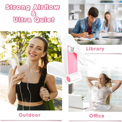 3 Pack Portable Pocket Fans Handheld Mini Fan Portable Foldable Fan Personal Travel Fan Hand Fan Summer Usb Rechargeable Desk Fan