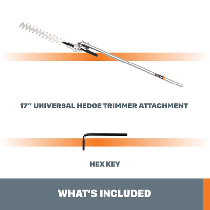 Worx WA0220 40V Nitro Driveshare 17" Universal Hedge Trimmer Attachment