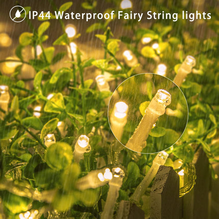 koopower 200 LED Indoor String Lights with Remote and Timer, 65ft Linkable (Max 162.5 FT) Fairy Lights, Plug-in String, 8 Modes, Dimmable for Bedroom Wedding Party Christmas Lights in Warm White