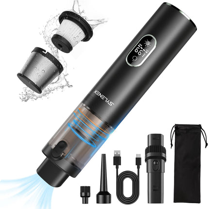 Car Vacuum Cleaner High Power,13000Pa High Power Portable Vacuum With Led Display, 2 Speeds, 30 Mins Runtime, 2In1 Cordless Vacuum Cleaner With Air Duster For Home, Car, Outdoor, Pet