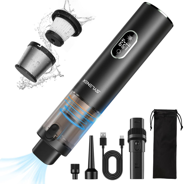 Car Vacuum Cleaner High Power,13000Pa High Power Portable Vacuum With Led Display, 2 Speeds, 30 Mins Runtime, 2In1 Cordless Vacuum Cleaner With Air Duster For Home, Car, Outdoor, Pet