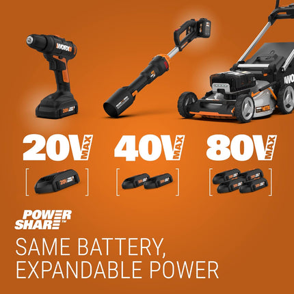 WORX WG162 20V Cordless Grass Trimmer & Edger, Black and Orange, 12 inches