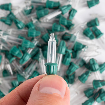 Dazzle Bright 60 Pcs Replacement Christmas Mini Light Bulbs, Warm White Incandescent String Light Bulbs with Green Base, 2.5 V Bulbs for Indoor Outdoor Xmas Tree Decor, 170 mA, 0.42 Watt