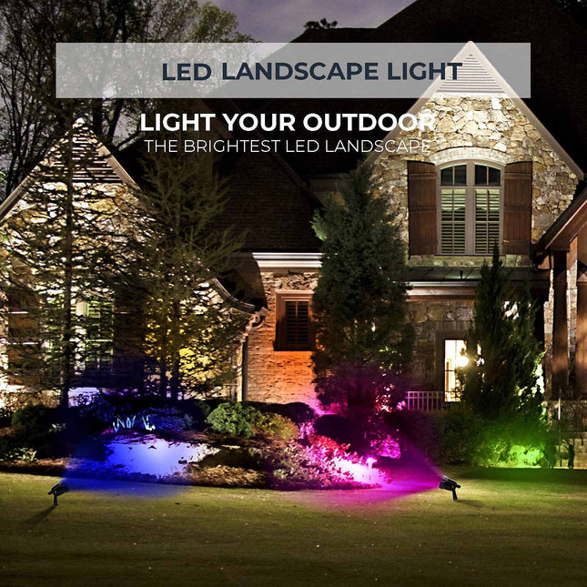 Halloween Spot lights Outdoor, 5W AC 120V RGB Colored Landscape Lights with Remote, LED landscape Lighting Waterproof Outdoor Spot Lights for Dance Party Yard Lawn Path Tree Garden Decor (4 packs)