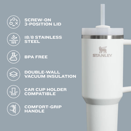 STANLEY Quencher H2.0 Tumbler with Handle and Straw 40 oz | Flowstate 3-Position Lid | Cup Holder Compatible for Travel | Insulated Stainless Steel Cup | BPA-Free | Fuchsia