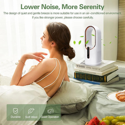 Conbola Desk Fan Portable, Battery Operated,Quiet Desktop Fan Bladeless With 3 Cooling Speeds, 11.8 Inch Touch Control Personal