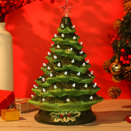 Boao 100 Pieces Ceramic Christmas Tree Bulbs and 5 Stars Replacement Plastic Tree Bulbs for Ceramic Christmas Tree Decorations(3.8 mm Diameter,Transparent)