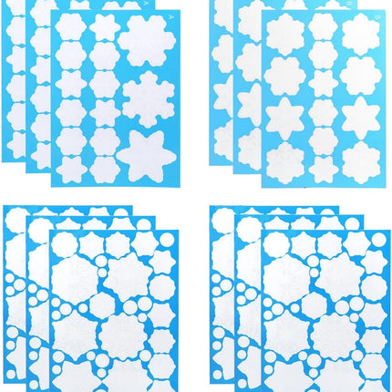 DC-BEAUTIFUL 318 Pcs Christmas Snowflakes Clings Decoration Set, White Christmas Theme Window Stickers, Winter Snow Flakes Clings Party Decal (12 Sheets)