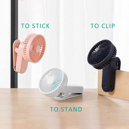 Handheld Mini Fan, Portable Clip On Fan Battery Operated, 3 Speeds Personal Hand Fan, Small Powerful Desk Fan With Magnet Base