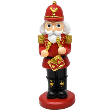 Christmas Nutcrackers Figurines Table Top Decor Set of 3 Resin Nutcracker Soldier Figurine Xmas Tabletop Decoration for Indoor Home Shelf Fireplace Mantle Kitchen Living Room Holiday Party Supplies