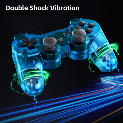Wireless Controller for PS2 Play station 2 Dual Vibration 2 - ClearBlue and ClearPurple