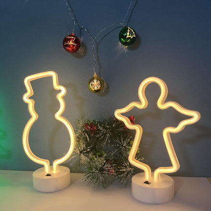 Neon Light Sign,Snowman LED Neon Signs, Battery/USB Powered Light Up Acrylic Neon Sign Night Light for Christmas,Room Decor