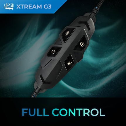 Adesso Xtream G3-7.1 Surround-Sound Gaming Headset with Noise Cancelling Microphone and LED Lighting for PC, PS4, Xbox, Nintendo Switch, and Laptops
