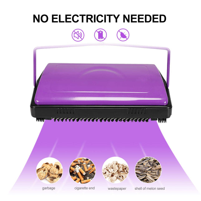 Yocada Carpet Sweeper Cleaner For Home Office Low Carpets Rugs Undercoat Carpets Pet Hair Dust Scraps Paper Small Rubbish Cleaning With A Brush Purple