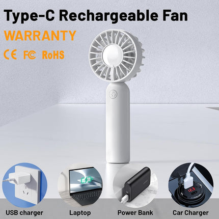 Mini Hand Held Fan, Dual Motors Powerful Portable Fan, 3 Speed Cute Design Small Personal Fan, Lightweight Makeup Usb Rechargeabl